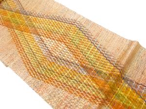 リサイクル　変わり織菱模様織出し洒落袋帯